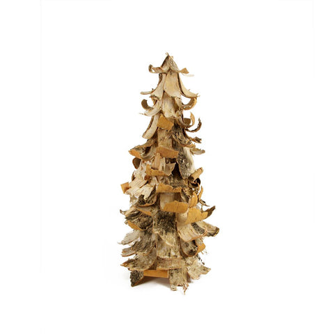 12.5" Rustic Earth Tone Tree Bark Inspired Table Top Christmas Cone Tree