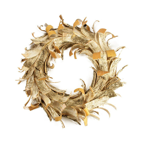 17" Rustic Earth Tone Tree Bark Inspired Christmas Wreath