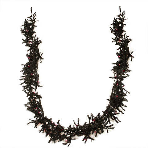 9' x 10" Pre-Lit Black Spruce Artificial Christmas Garland - Purple Lights