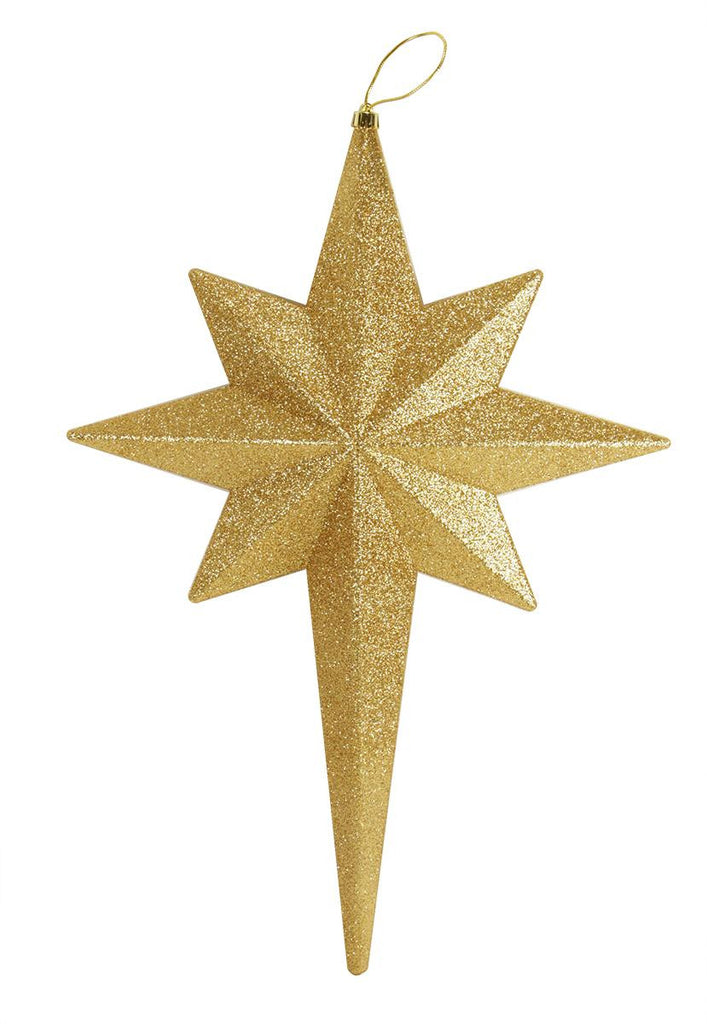 20" Vegas Gold Glittered Bethlehem Star Shatterproof Christmas Ornament