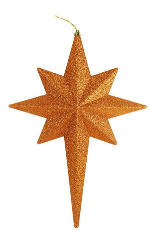 20" Burnt Orange Glittered Bethlehem Star Shatterproof Christmas Ornament