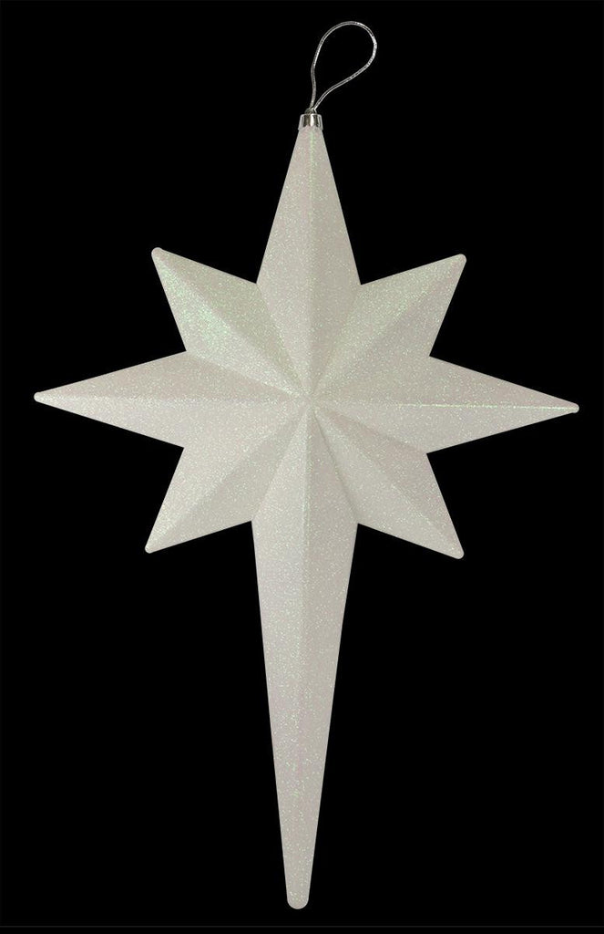 20" Winter White Glittered Bethlehem Star Shatterproof Christmas Ornament