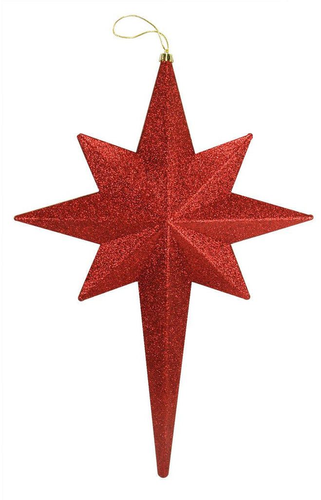 20" Red Hot Glittered Bethlehem Star Shatterproof Christmas Ornament