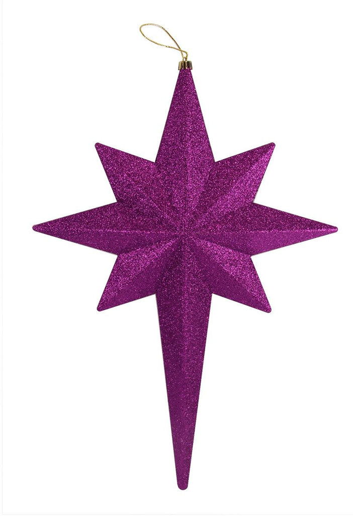 20" Purple Passion Glittered Bethlehem Star Shatterproof Christmas Ornament