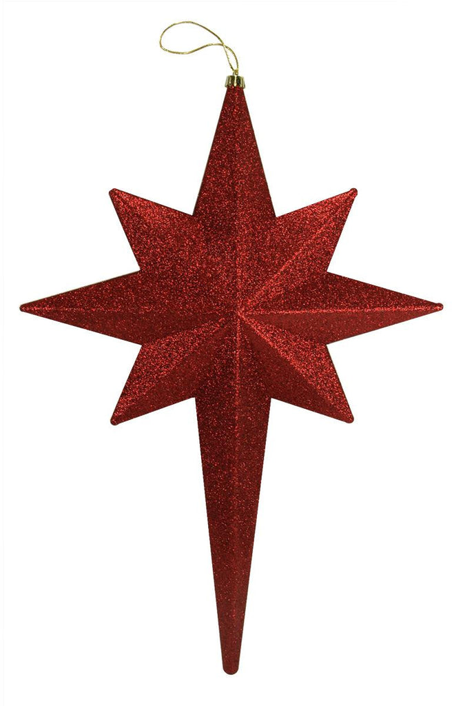 20" Burgundy Glittered Bethlehem Star Shatterproof Christmas Ornament