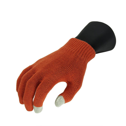 Unisex Rust Orange Knit Winter Magic Touchscreen Gloves - One Size