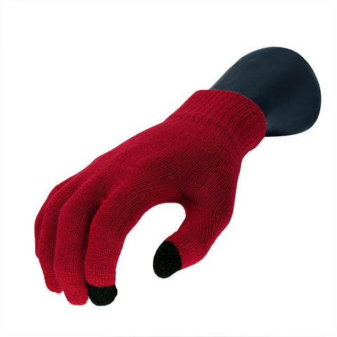 Unisex Red Knit Winter Magic Touchscreen Gloves - One Size