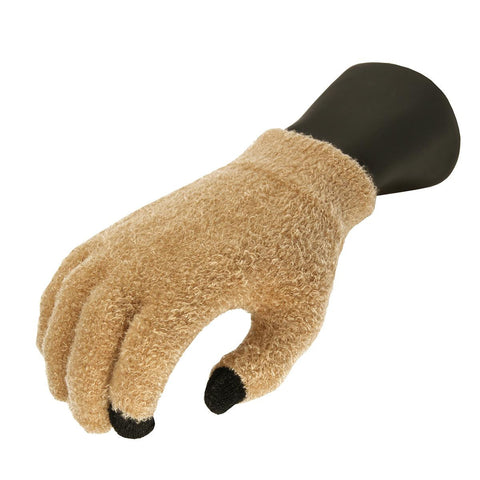 Women's Light Khaki Aloe Vera Plush Winter Touchscreen Gloves - One Size