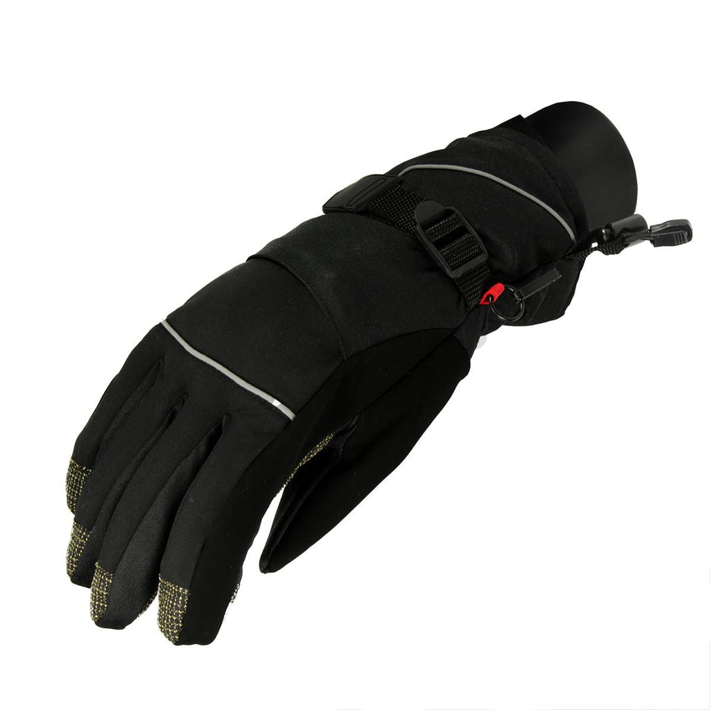 Men's Black Softshell Winter Thinsulate Insulated Touchscreen Ski Freestyle Gloves - Large