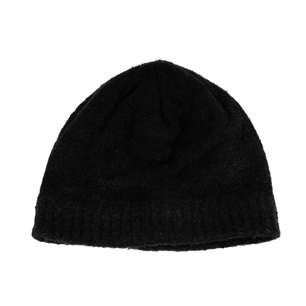 Women's Black Aloe Vera Plush Winter Beanie Hat - One Size