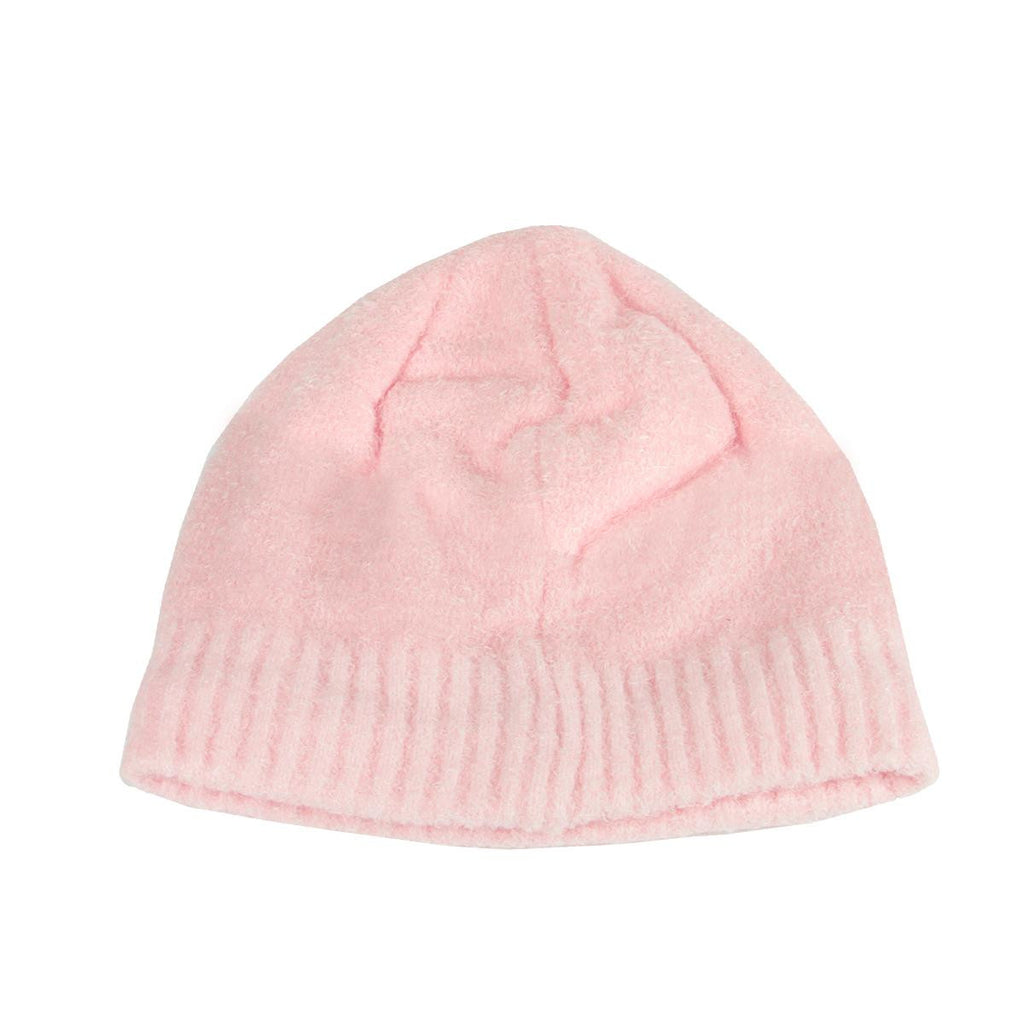 Women's Pink Aloe Vera Plush Winter Beanie Hat - One Size