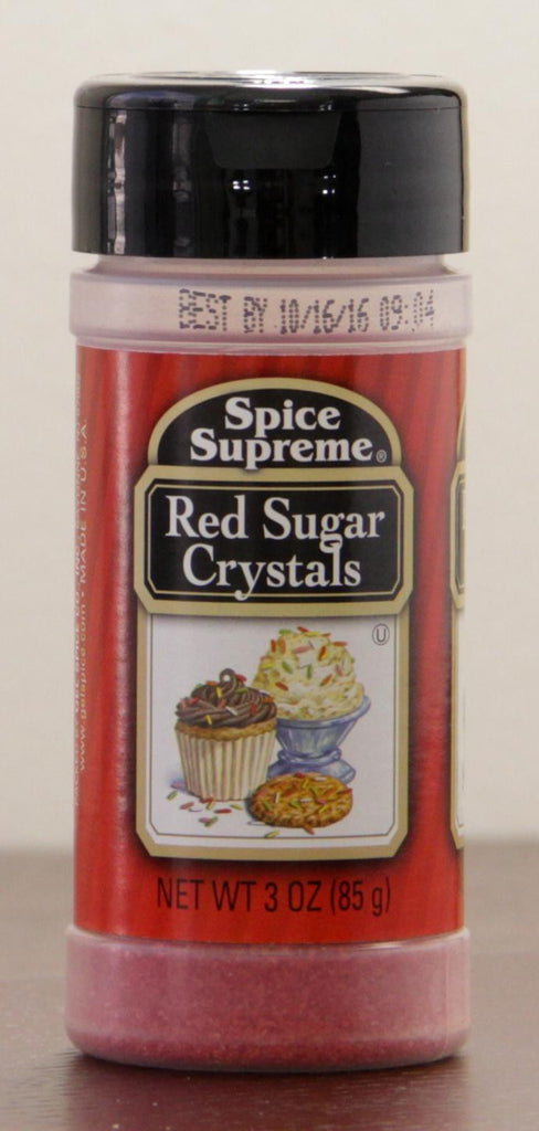 Pack of 12 Spice Supreme Red Sugar Crystals Bake Toppings 3 oz. #38033