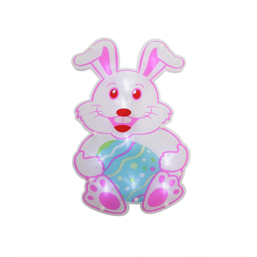 13.75" B-O LED Lighted Easter Bunny Rabbit Spring Window Silhouette Decoration with Timer