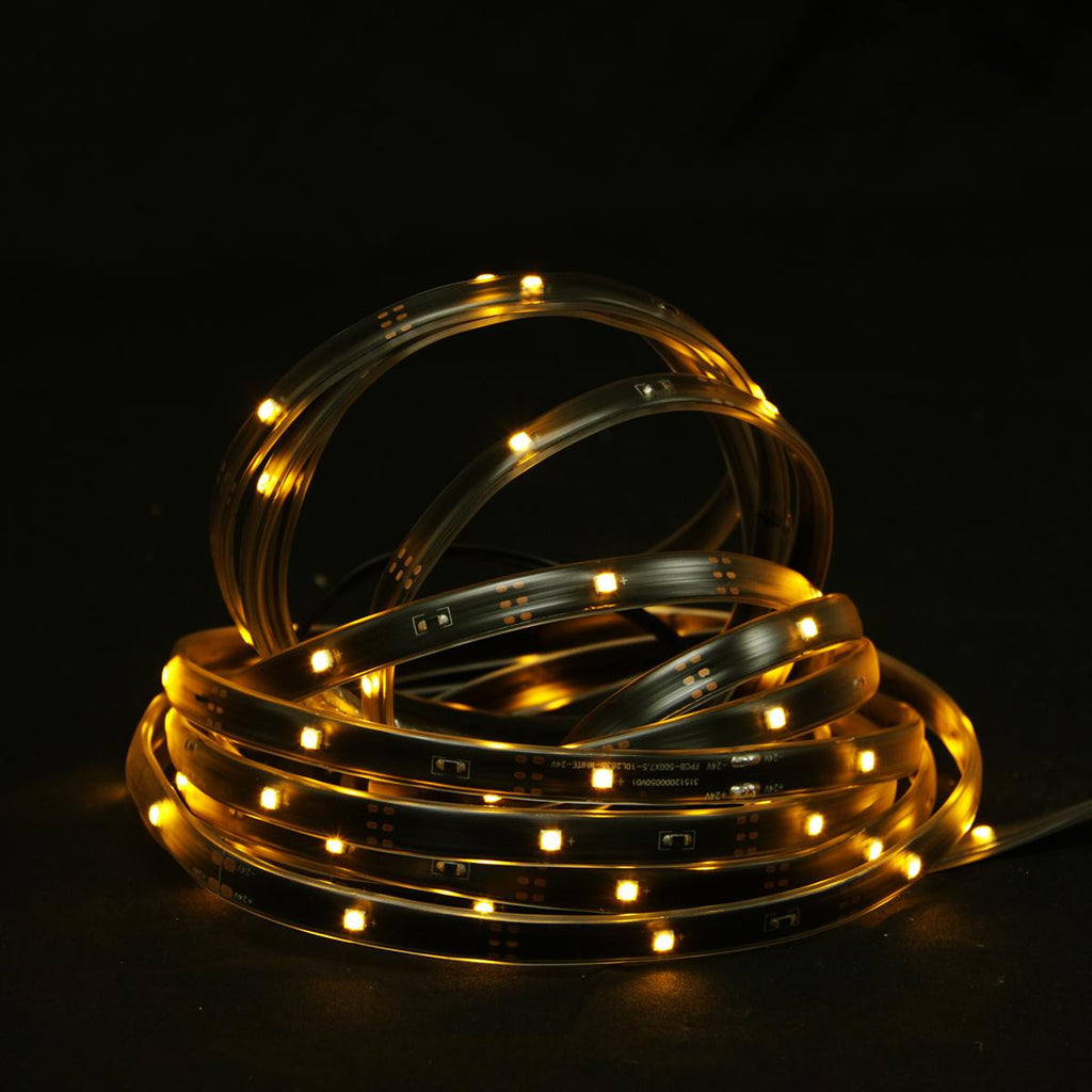 18' Amber LED Indoor-Outdoor Christmas Linear Tape Lighting - Black Finish