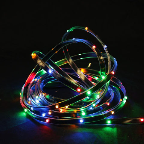 18' Multi-Color LED Indoor-Outdoor Christmas Linear Tape Lighting - Black Finish