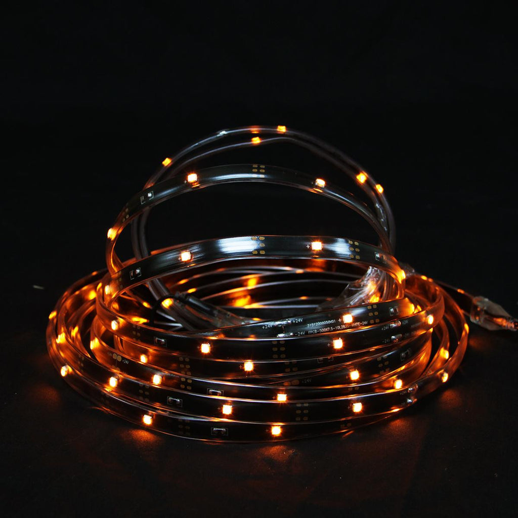 18' Orange LED Indoor-Outdoor Christmas Linear Tape Lighting - Black Finish