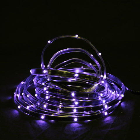 18' Purple LED Indoor-Outdoor Christmas Linear Tape Lighting - Black Finish