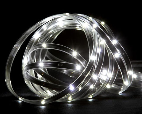 18' Pure White LED Indoor-Outdoor Christmas Linear Tape Lighting - Black Finish