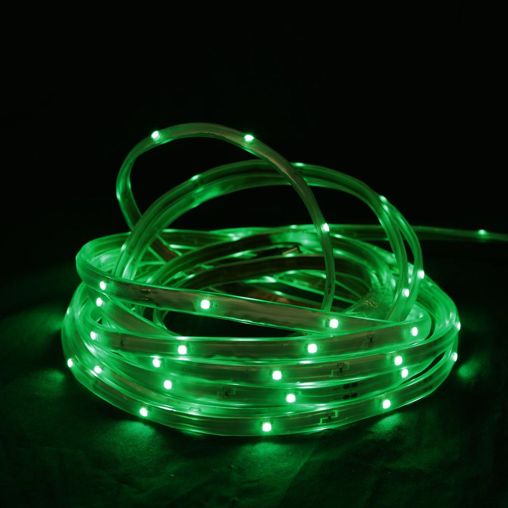 18' Green LED Indoor-Outdoor Christmas Linear Tape Lighting - White Finish