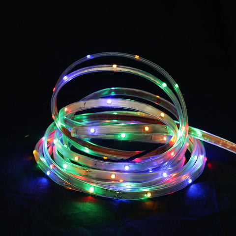 18' Multi-Color LED Indoor-Outdoor Christmas Linear Tape Lighting - White Finish