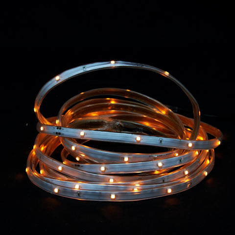 18' Orange LED Indoor-Outdoor Christmas Linear Tape Lighting - White Finish