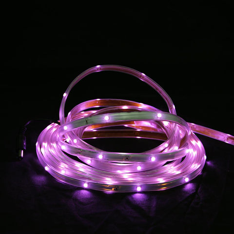 18' Pink LED Indoor-Outdoor Christmas Linear Tape Lighting - White Finish