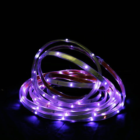 18' Purple LED Indoor-Outdoor Christmas Linear Tape Lighting - White Finish