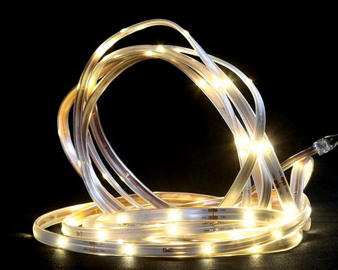 18' Warm White LED Indoor-Outdoor Christmas Linear Tape Lighting - White Finish