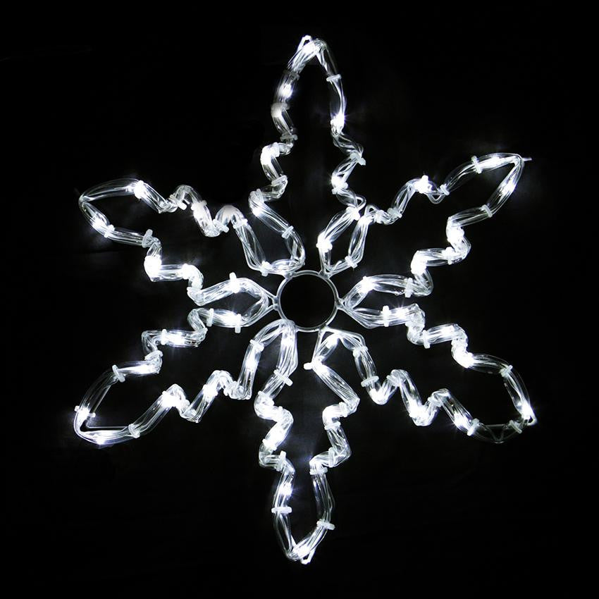 12" Pure White LED Lighted Indoor-Outdoor Tube Light Snowflake Christmas Decoration