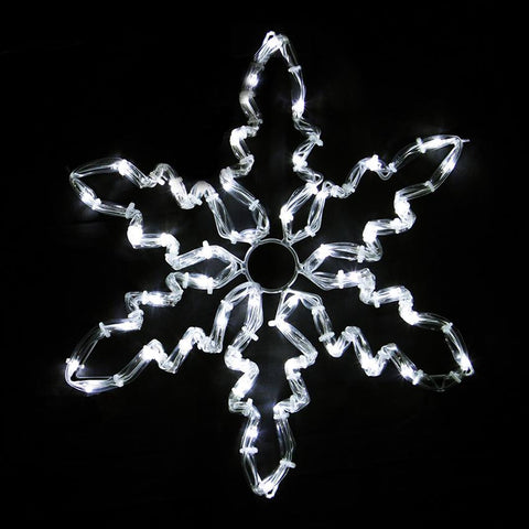 12" Pure White LED Lighted Indoor-Outdoor Tube Light Snowflake Christmas Decoration