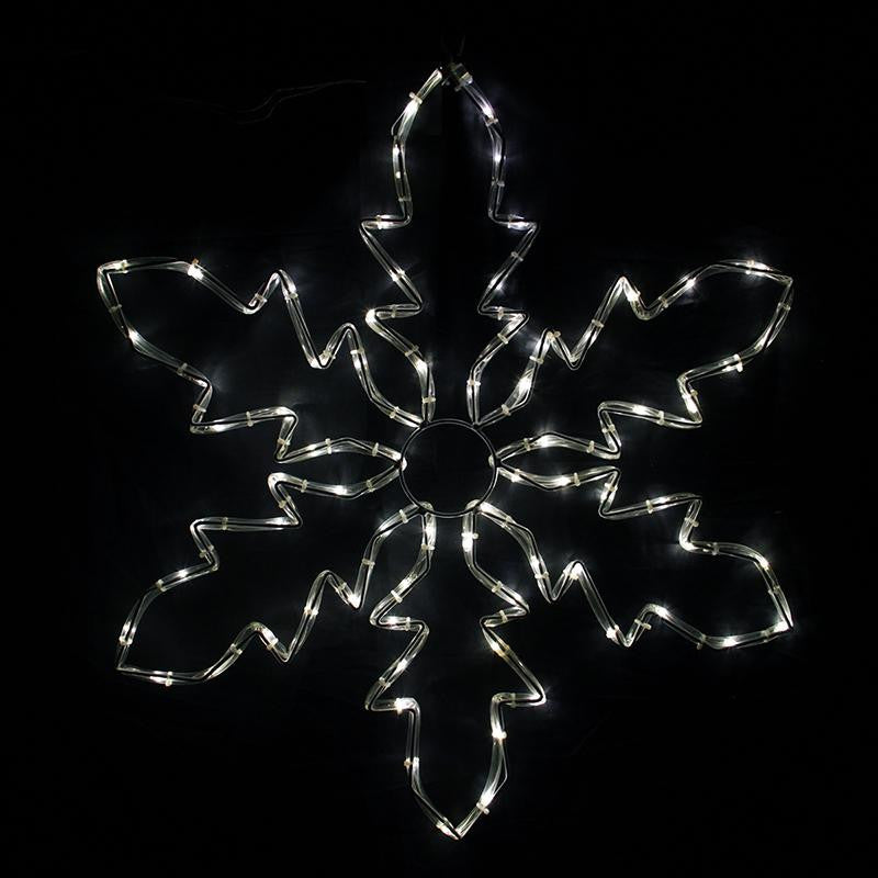 24" Pure White LED Lighted Indoor-Outdoor Tube Light Snowflake Christmas Decoration