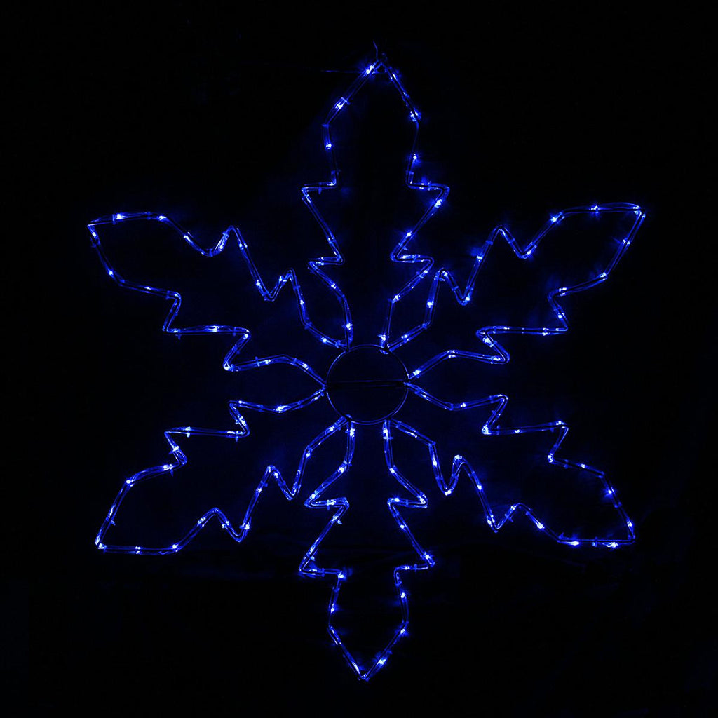 36" Blue LED Lighted Indoor-Outdoor Tube Light Snowflake Commercial Christmas Decoration