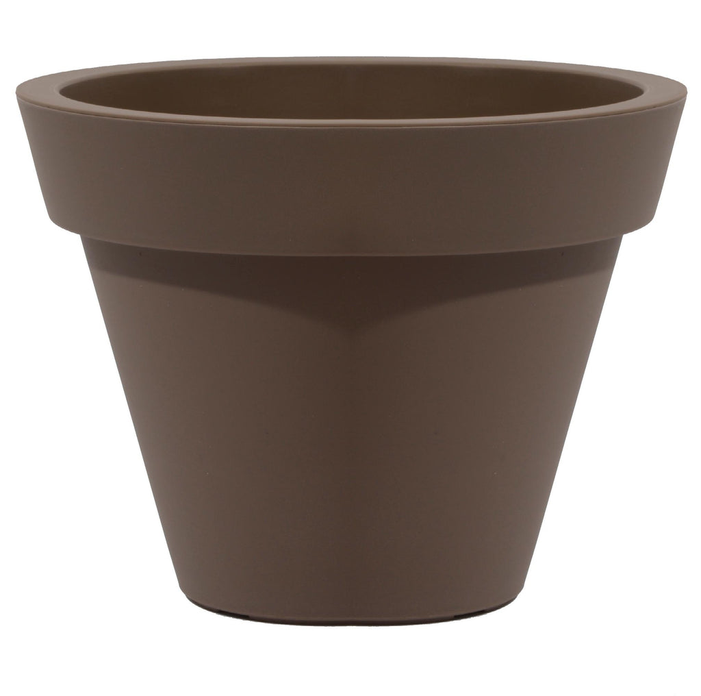 12.75" Large Brown Outdoor Patio Garden Planter