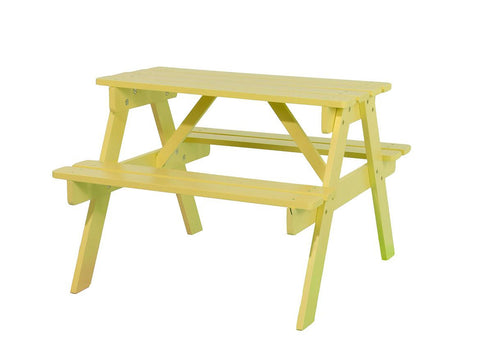 Children's Yellow Outdoor Wooden Garden Patio Picnic Table