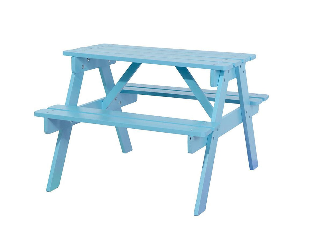 Children's Robin's Egg Blue Outdoor Wooden Garden Patio Picnic Table