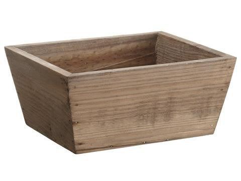 3.25" Country Rustic Natural Wood Storage Bin Container