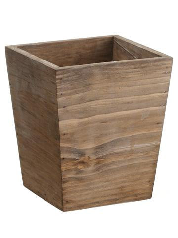 6.5" Country Rustic Natural Wood Storage Bin Container