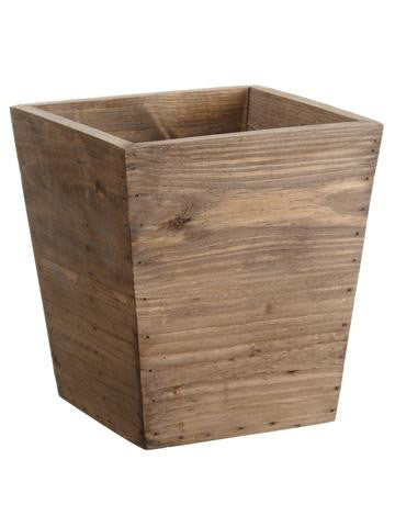 8.75" Country Rustic Natural Wood Storage Bin Container