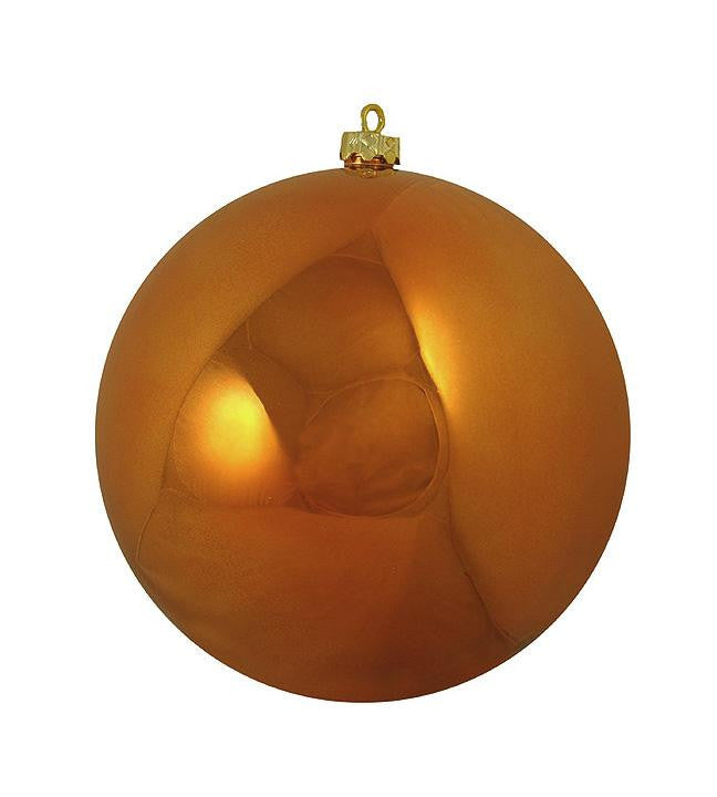 Shiny Orange Commercial Shatterproof Christmas Ball Ornament 6" (150mm)