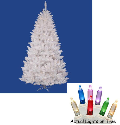 8.5' Pre-Lit White Sparkle Spruce Artificial Christmas Tree - Multi LED Lights