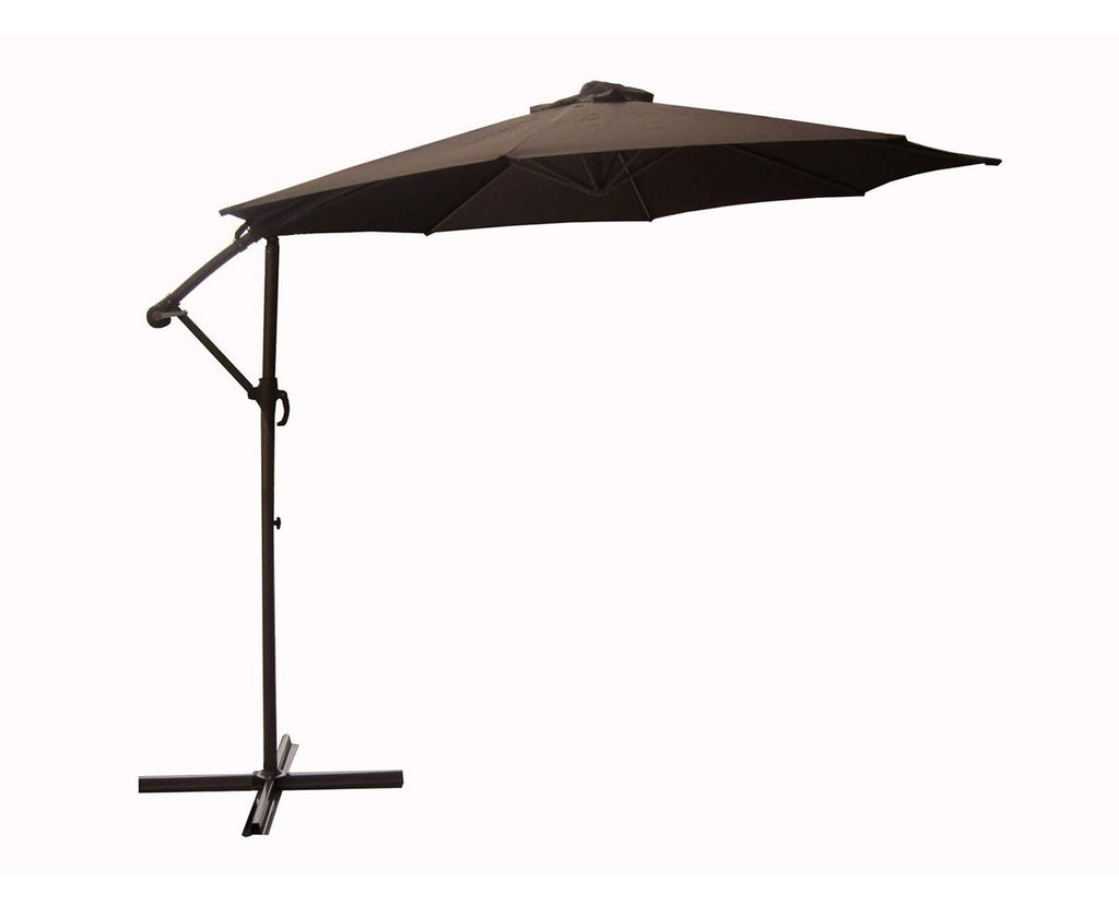 10' Outdoor Patio Off-Set Crank and Tilt Umbrella - Brown