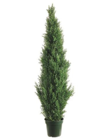 Pack of 2 Potted Artificial Cedar Topiary Trees 5'