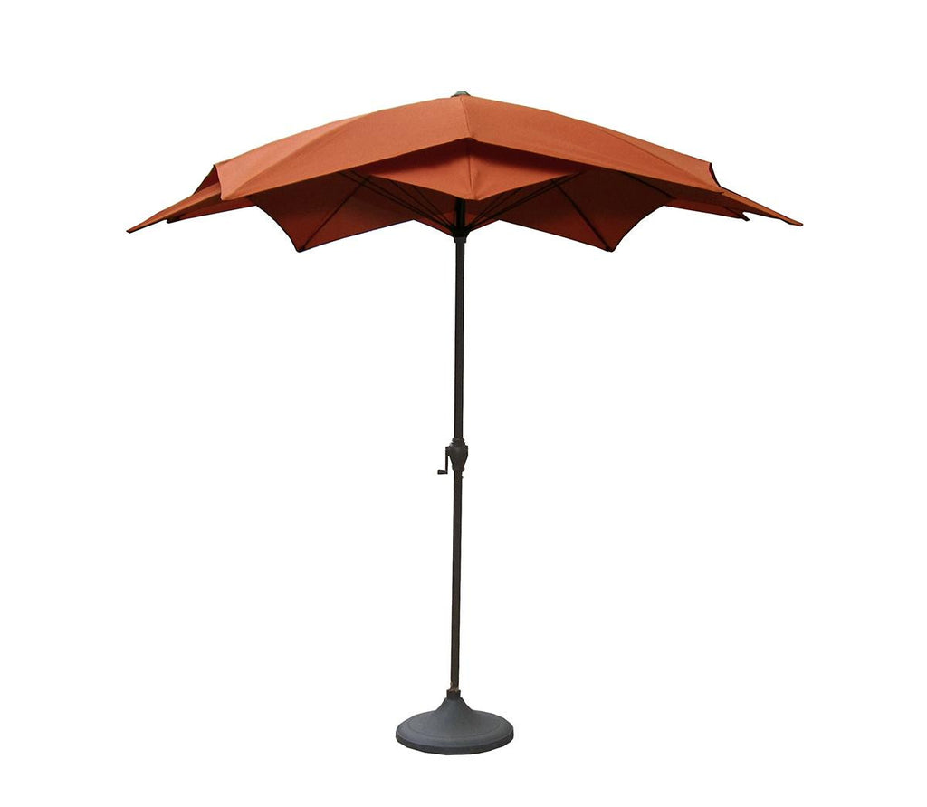 8.2' Outdoor Patio Lotus Umbrella with Hand Crank - Terracotta