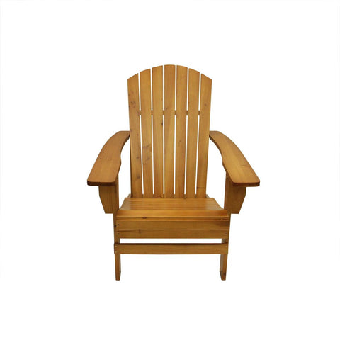 37" Natural Wood Outdoor Patio Adirondack Chair