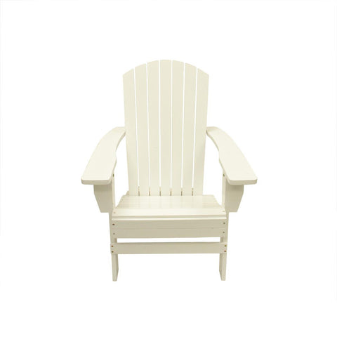 37" White Wooden Outdoor Patio Adirondack Chair