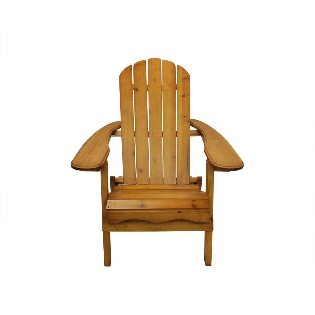 40" Natural Cedar Wood Folding Outdoor Patio Adirondack Chair