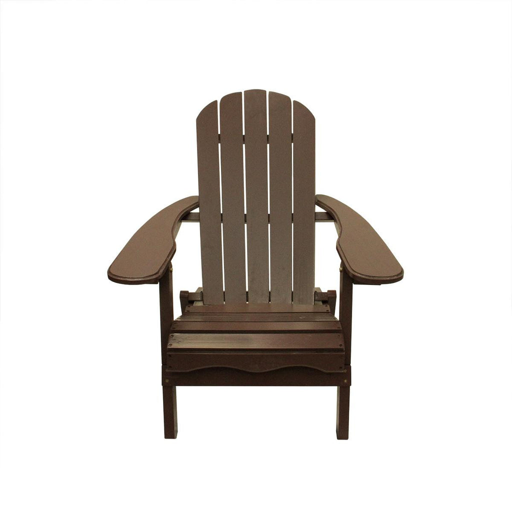 40" Brown Wooden Folding Outdoor Patio Adirondack Chair