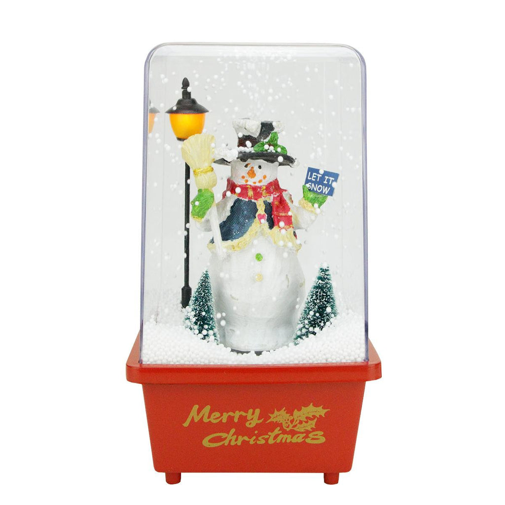 11.5" Musical "Let it Snow" Snowman Christmas Snow Globe Glitterdome