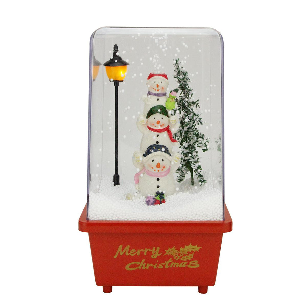 11.5" Musical Snowmen Friends Christmas Snow Globe Glitterdome