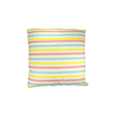 15.75" Capri Boulevard Pink, Yellow and Blue Striped Throw Pillow